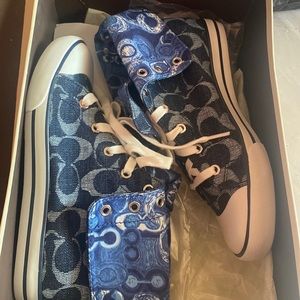 Coach Bonney poppy denim print high top